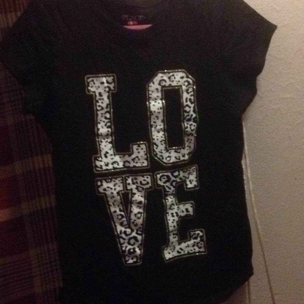 Girls Animal Print Love Shirt